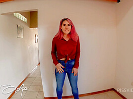 I pee, I couldn't hold it and I exploded with pee, my stepfather gives me even more pee!!! - PissVids