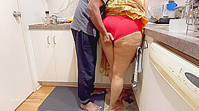 Indian Couple Romance In The Kitchen - Saree Sex - Saree Lifted Up, Ass Spanked Boobs Press
