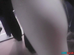 It wasn't hard to upskirt this girl on platform shoes
