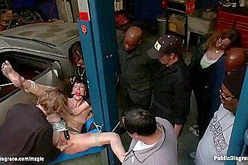 James Deen - Dirty Whore Shagged In Public Garage