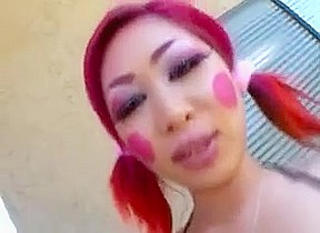 Jap female clown loves sex