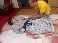 Japanese AV Model lovely babe gets hairy pussy creamed