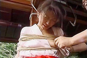 Japanese babe bound and humiliated in traditional clothing