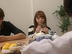 Japanese fun under kotatsu(Footjob and Handjob)