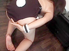 Japanese sexy MILF gets naked and fucks herself with lust