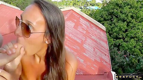 Kinky Brunette Fucked Doggystyle And Facialized Outside