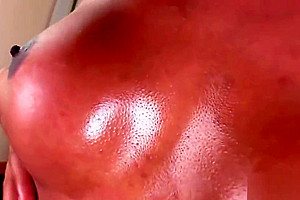 Kinky ebony shemale cums
