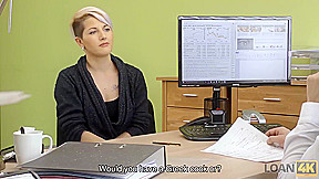 LOAN4K  Agent calls client for a date but she fucks him in office