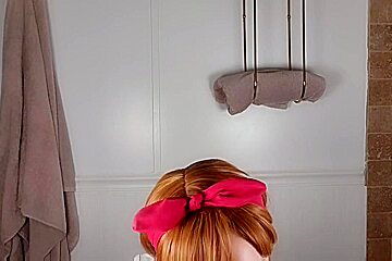 Latex Redhead teen 18+ Mistress Makes You Jerk Off