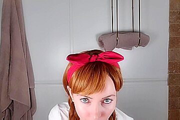 Latex Redhead teen 18+ Mistress Makes You Jerk Off