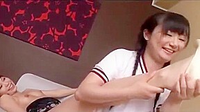 Lesbians schoolgirls 18+ Kissing Spitting Toe Sucking