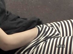 Li putting the hand in her panties and fucking her asian bun