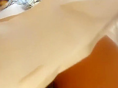 Lovable lady got a tiny thong under skirt
