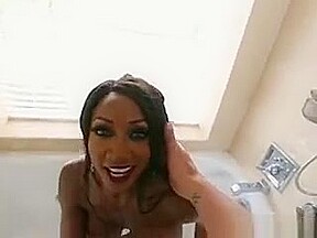 Luscious Black Chick Gets Fingered Then Sucks Cock