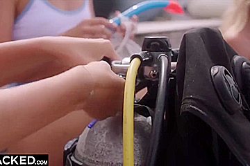 Luscious Blonde Mary Seduces Her Scuba Instructor