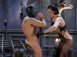 Masked Slave Pleasures His Mistress
