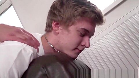 Massaged twink gets his ass fucked and jizzed