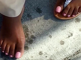 Milf coco long pink toenails