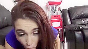 Most beautiful step-sis goes down to blow his hard schlong
