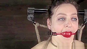 Mouth gagged skank getting whipped