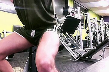 Muscle Sub Training Dared To Strip For Work Out Naked More To Cum