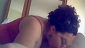 My girlfriend sucking and gagging on my cock til I cum