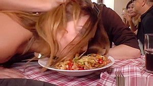 Naked petite babe disgraced in public
