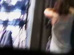 Naught upskirt shots of cuttie with black panties