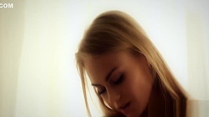 Naughty blonde masturbates as she walks around her apartment