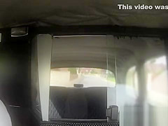 Naughty brunette bangs huge cock in cab