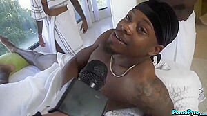 News Reporter Kali Roses Sucks Big Black Athlete Cocks