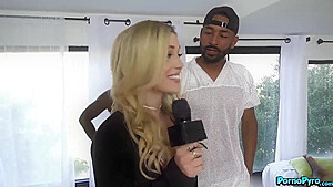 News Reporter Kali Roses Sucks Big Black Athlete Cocks