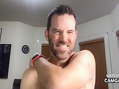 Old Man Masturbating His 10-pounder In Live