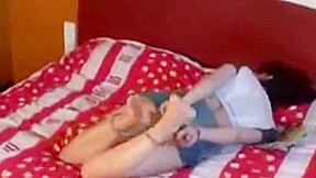 Paula hogcuffed by her roommates
