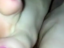 Pedicure on slave cock #3