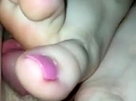 Pedicure on slave cock #3