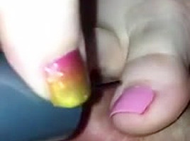 Pedicure on slave cock #3