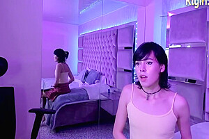 Petite Fiji Shemale Cutie In Red Skirt Wanks And Dances On Webcam