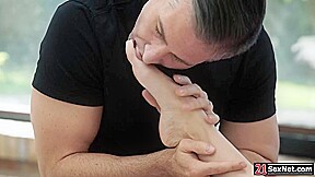 Petite russian babe deepthroating after givign bf footjob