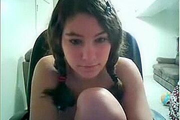 Pigtails cutie on livecam