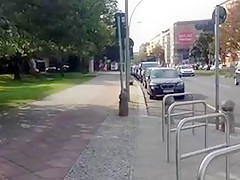 Pissing afternoon at busy street and park 1