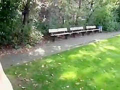 Pissing afternoon at busy street and park 1
