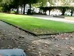Pissing afternoon at busy street and park 1