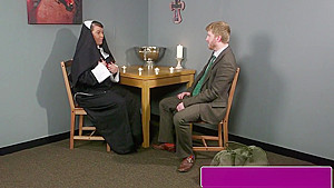 Plump Brit Nun Cocksucking Until Face Spunked