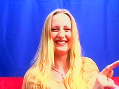 Pretty German Blonde Drinks Cum After Hot Cowgirl Action - Minette Breeze