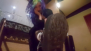 Public Goth Boots and Ass worship