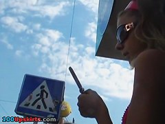 Public upskirt of Vanilla