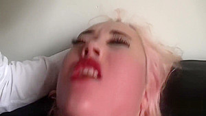Punished submissive rubs her pussy