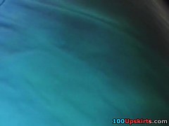 Pure blue suit upskirt