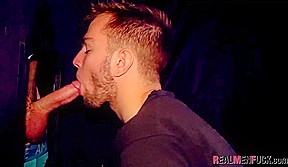 REALMENFUCK Kinky Cute Jock Barebacked Through Gloryhole